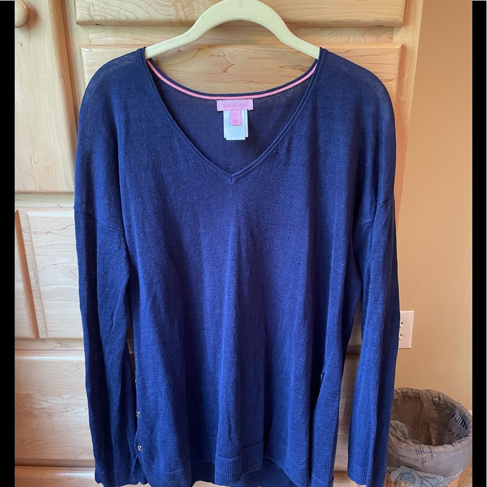 Lilly Pulitzer Liesel sweater size Large, navy